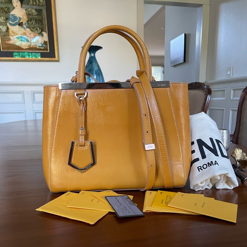 FENDI Petite 2Jours Patent leather 2way Bag